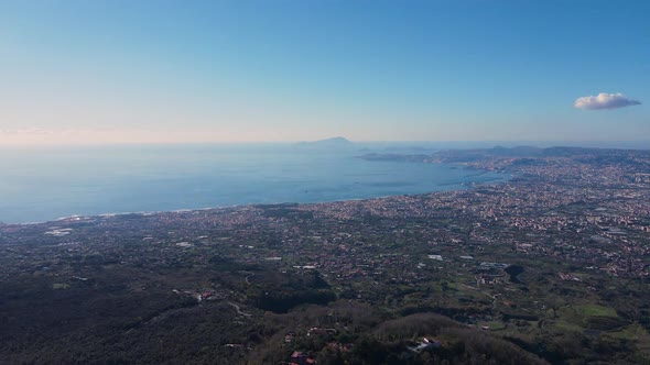 Aerial View of the City in Italy Naples