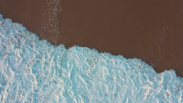 sea white foam on the sand, beach