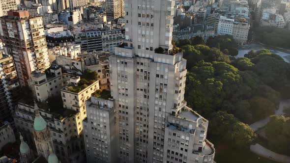 Aerial Panoramic View of Plaza San Martin in Buenos Aires, Argentina alt