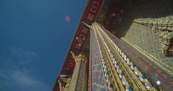Low Angle Shot of Thai Temple Column and Its Decorations alt