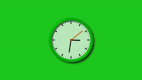 4K Green color 3d Wall Clock isolated alt