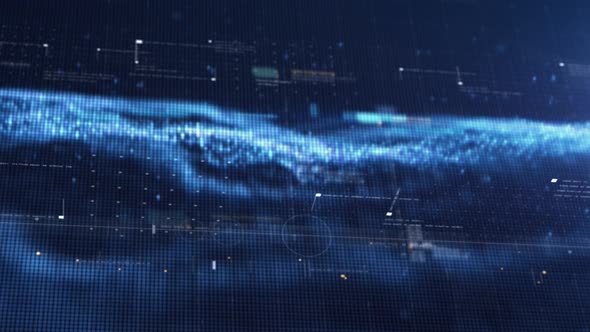 Abstract Flowing Matrix Data and Particles simulation Background 01