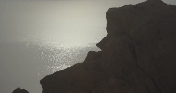 Tracking shot from above the Dead sea in israel alt