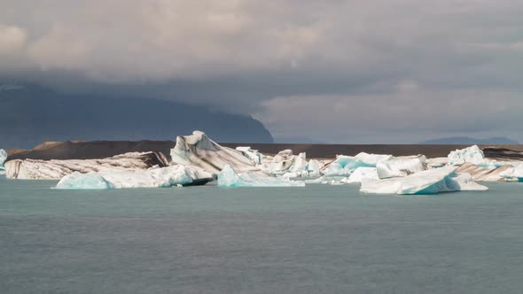 Blue Icebergs Floating