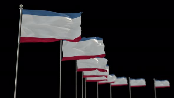Crimea Row Of Flags Animation Include Alpha Channel alt