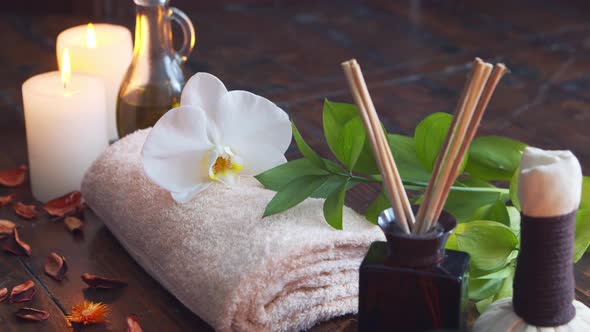 Spa background. Massage, oriental therapy, wellbeing and meditation concept. alt