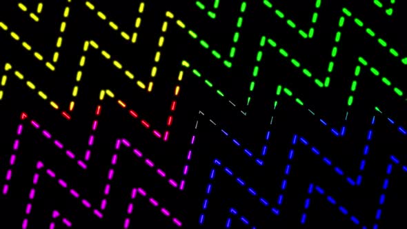 Wavy colorful dash line motion background. Abstract colorful neon glowing geometric dash line. A 146