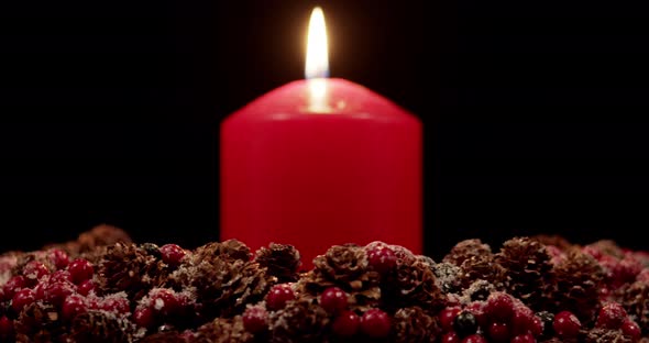 Christmas Candle and Wreath