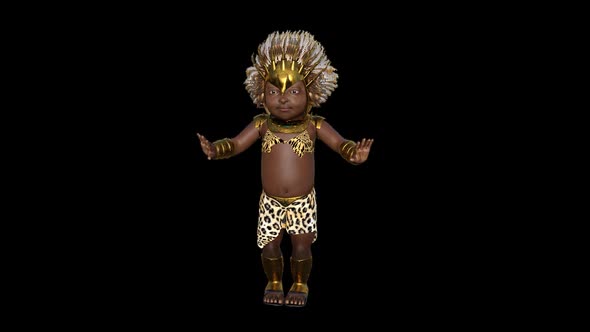 Child Of The African Tribe Dancing