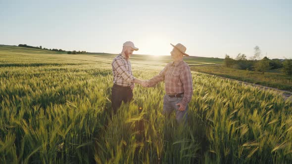 Two Farmers are Meeting and Shaking Hands alt