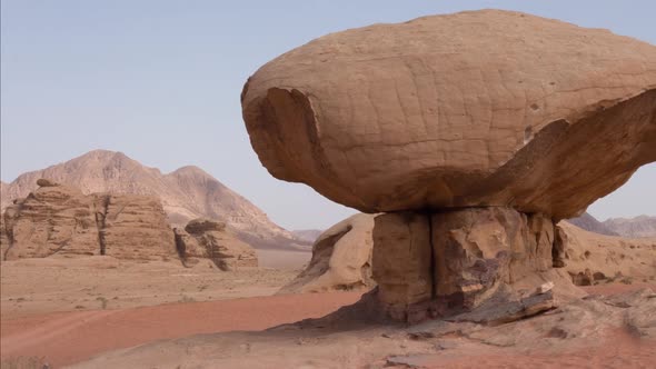 Unusual Mushroom Rock Formation in Wadi Rum