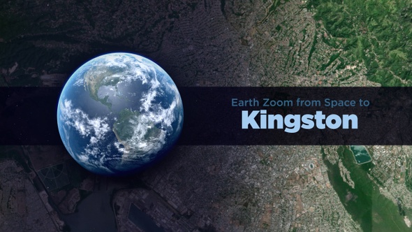 Kingston (Jamaica) Earth Zoom to the City from Space