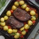 Delicious Roasted Goose Breast Served with Vegetables Potatoes - VideoHive Item for Sale