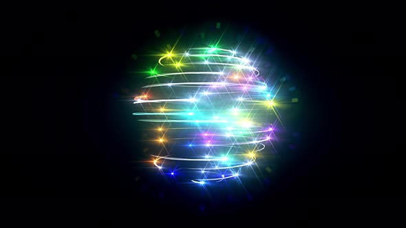Colorful Light Trails And Flares Sphere Seamless Loop alt