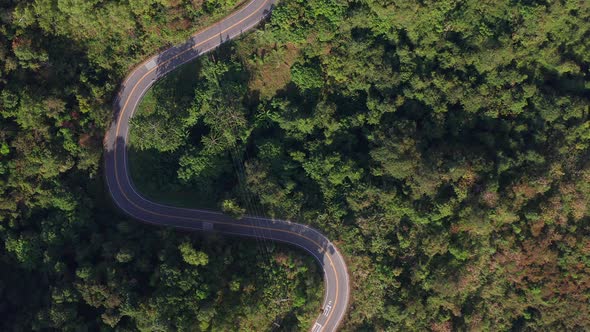Doi Phu Langka Curvy Road in the Mountain of Pua District Nan Province Thailand alt
