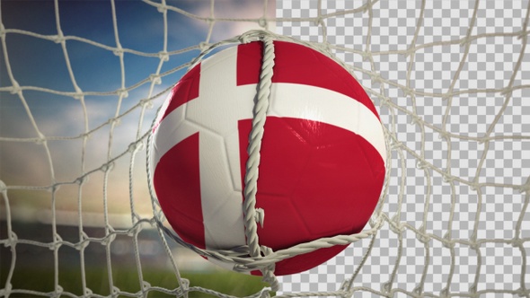 Soccer Ball Scoring Goal Day Frontal - Denmark