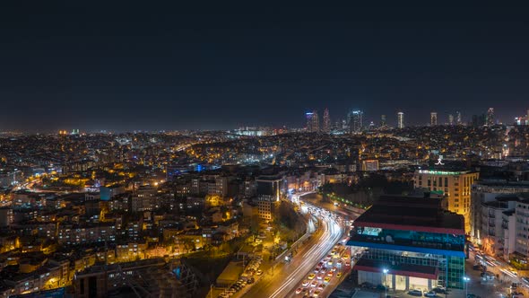 Istanbul Taksim Cityscape Night Timelapse 