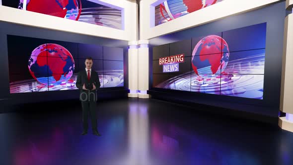 3D Virtual Tv Studio News A146 alt