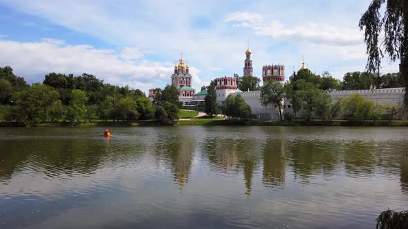 Scenic Panorama of Novodevichy Convent Moscow Russia