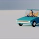 Retro 3D Cartoon Car with dirver. Fictional Automobile Driving and Stopping. - VideoHive Item for Sale