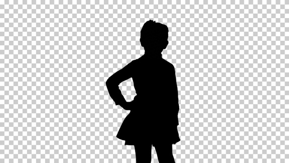 Silhouette Little girl, Alpha Channel alt