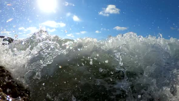 Sea Waves Crushing on a Rocky Beach alt