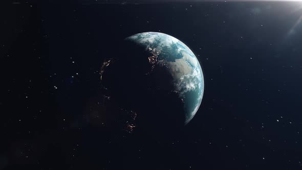 Orbiting Around a Realistic Depiction of Planet Earth