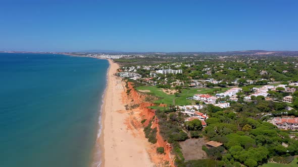 Aerial Overview of Quinta Do Lago Resort Buildings in Vale De Lobo Algarve Portugal Europe alt