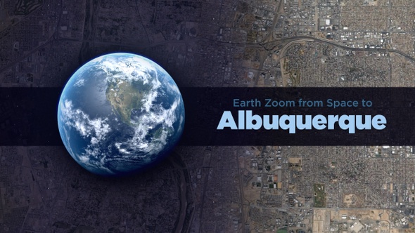 Albuquerque (New Mexico, USA) Earth Zoom to the City from Space