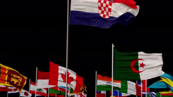 Croatia Flag With World Flags In Alpha Channel