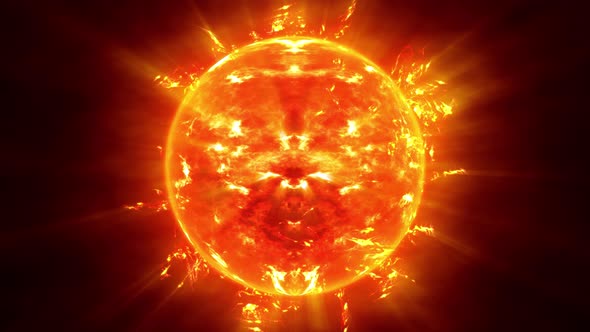 Active Sun With Tendrils And Coronal Loops 360 Seamless Rotation alt