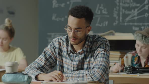 Student Asking Question during College Lesson alt