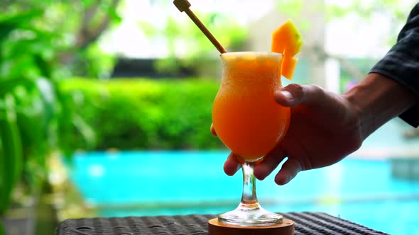 Orange juice on the table alt