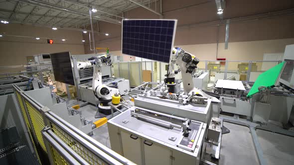 Robotic Arms Produce Solar Panel 