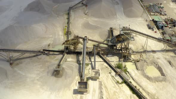 Aerial view of sand quarry,  alt