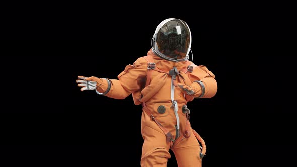 Astronaut Dancing Medium Shot