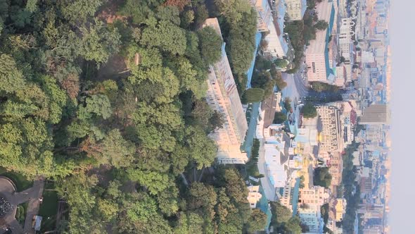 Vertical Video  Kyiv Ukraine Aerial View of the City alt