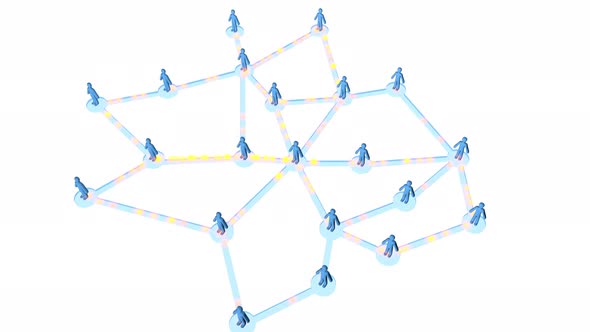 Animation of Individuals forming a social network