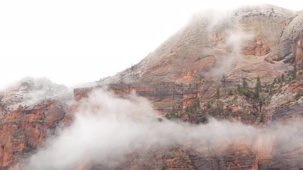 Red Steep Cliffs in Zion Canyon Utah USA alt