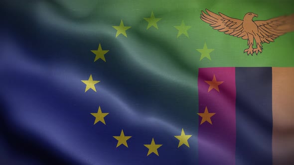 EU Zambia Flag Loop Background 4K
