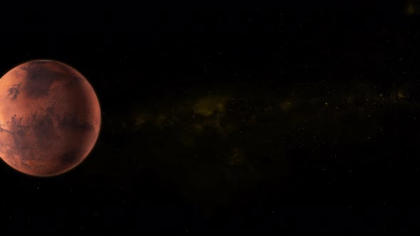Spinning planet mars on dark. Vd 1169