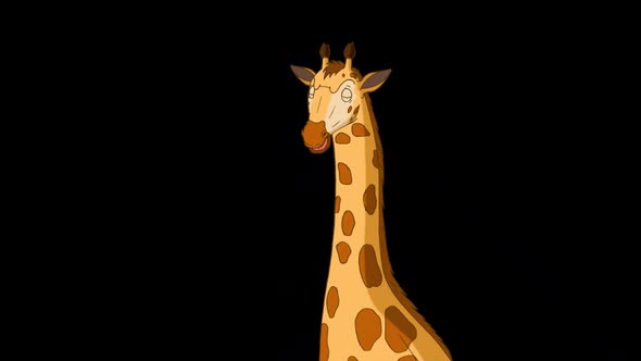Big giraffe alpha matte close-up