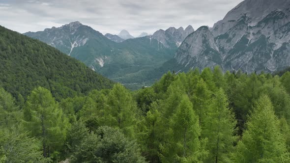 Aerial View of Italian Alps Near Dogna Udine alt