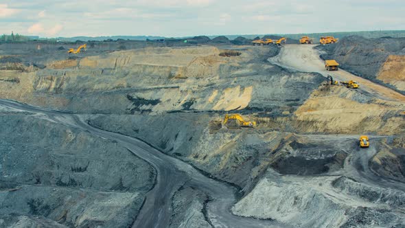 Timelapse Open Pit Coal Mining