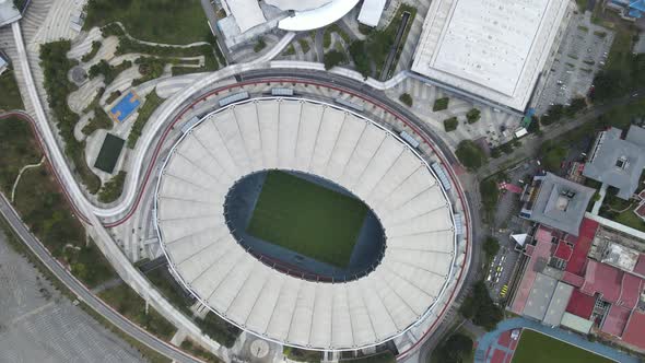 Aerial view of National Stadium and Sport Centre in Malaysia