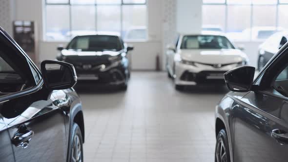 New and Used Cars are on Display for Sale and Rental in the Bright Showroom alt