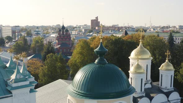 Domes of Orthodox Church in Yaroslavl alt