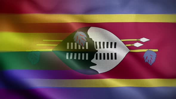 LGBT Swaziland Flag Loop Background 4K