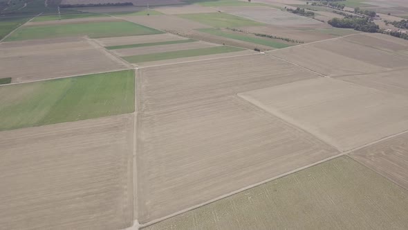 Aerial view agricultural field rural landscape plantation Summer Germany countryside village nature