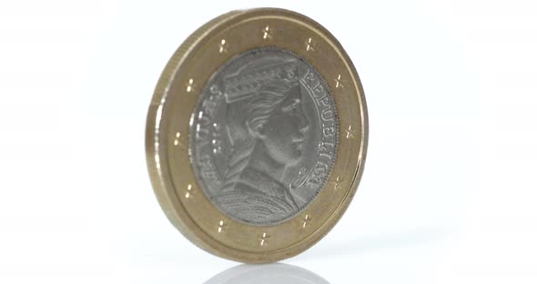 4K - Euro coin rotate on white background alt